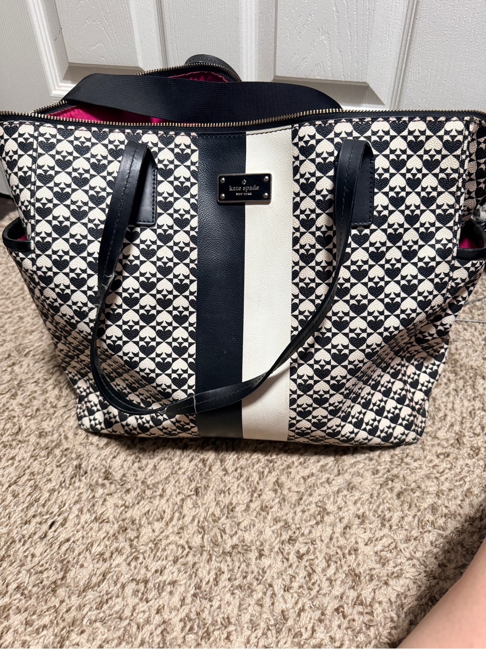 kate spade Black & White Patterned Tote